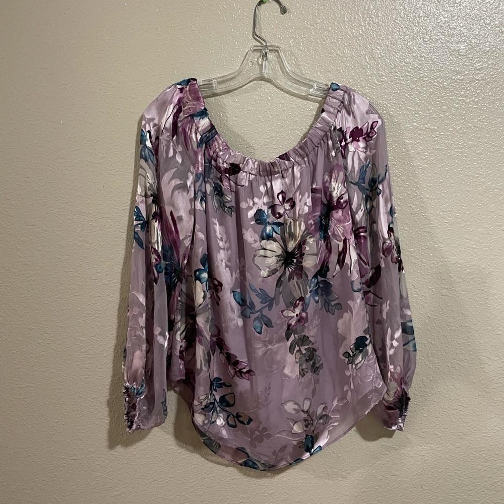 NWT WHBM floral print layered blouse & tank size M